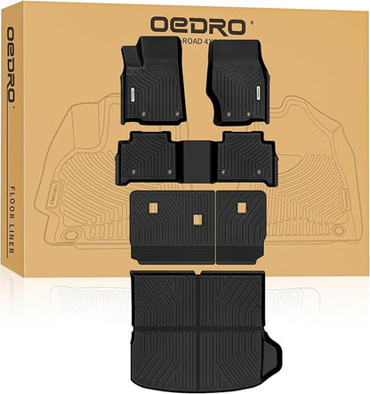 OEDRO Floor Mats Fits for 2022-2026 Jeep Grand Cherokee 5 Seats (Include 4xe Not for WK or L), All Weather Floor Mats Trunk Cargo Mat with Backrest Protectors TPE Jeep Grand Cherokee Car Accessories