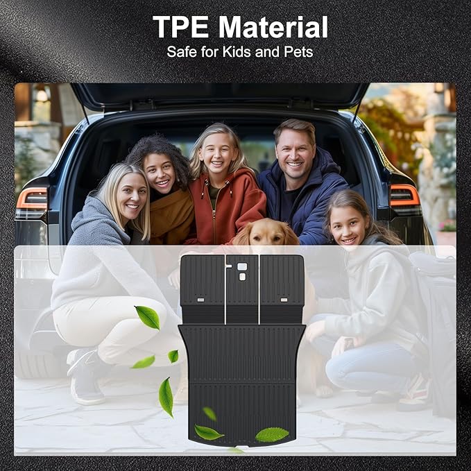 Floor Mats for 2025 2026 Tesla Model Y Juniper, 8PCS All Weather Full Set Cargo Liners Accessories, 3D TPE Odorless Floor Mat Trunk Frunk Rear Well Mats Custom for 5-Seater(Not Fit 7Seat)