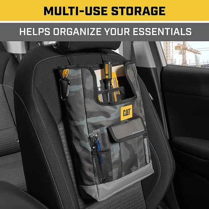 CAT® Car Seat Organizer for Cars Trucks SUVs, Removable Portable On-The-Go, Securely Attaches to Front or Rear Seats, Adjustable Straps, Car Accessories Compact Caddy for Travel Driving - Urban Camo