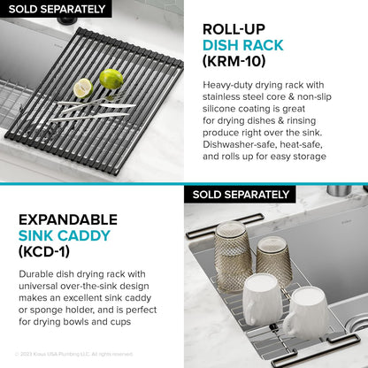 KRAUS Fairlane 15-inch Undermount Single Bowl 18-Gauge Stainless Steel Kitchen Bar Sink, KHU631-15