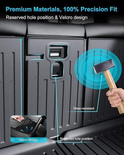 Cargo Mat Compatible with Tesla Model Y 2020-2024 5 Seat, Heavy-Duty TPE Trunk Liner Rear Seat Back Protector Model Y Accessories Custom Fit Trunk Mat- 6PCS