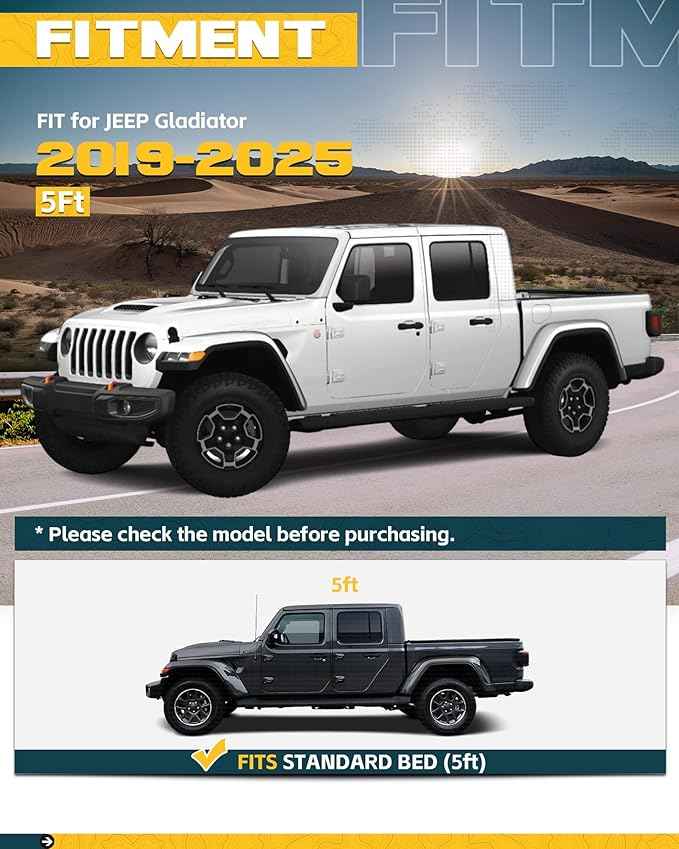 Front Bed MOLLE Panel Fit for 5 Feet Jeep Gladiator 2019-2026 Truck Storage Organizer System