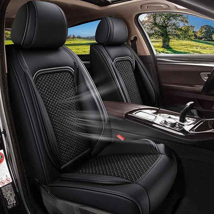 Car Seat Covers Front Seats for Chevy Colorado 2015-2023 2024 2025 2026 - Breathable Cooling Ice Silk Leather Seat Cover - 2 Seats for Chevrolet Colorado Accessories (Black)