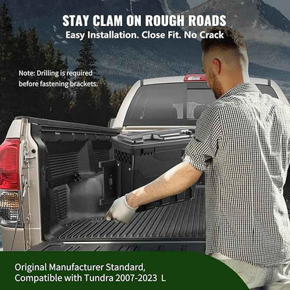 VEVOR Truck Bed Storage Box, Lockable Lid, Waterproof ABS Wheel Well Tool Box 6.6 Gal/20 L with Password Padlock, Compatible with Tundra 2007-2021, Driver Side, Black