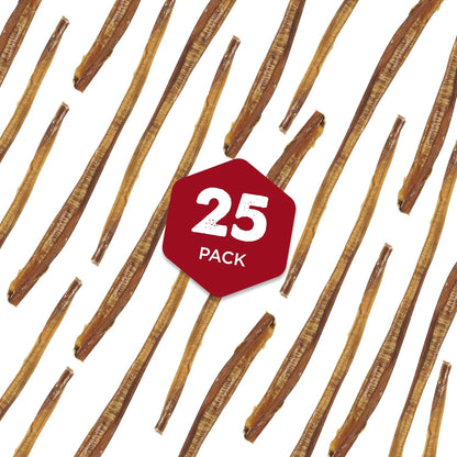 Best Bully Sticks 12 Inch Bully Sticks for Dogs - 25 Count (Pack of 1) - Natural, Easily Digestible, 100% Grass-Fed, Grain and Rawhide Free