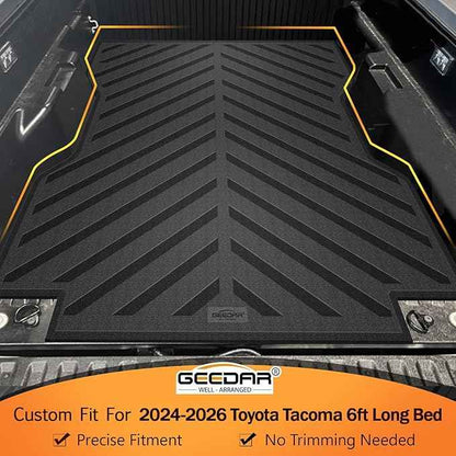 GEEDAR Heavy Duty Rubber Truck Bed Mat for 2024-2026 Toyota Tacoma 6ft Long Bed, Tacoma Accessories, compatiable with Toyota Tacoma Truck Bed Mat Liner, Black
