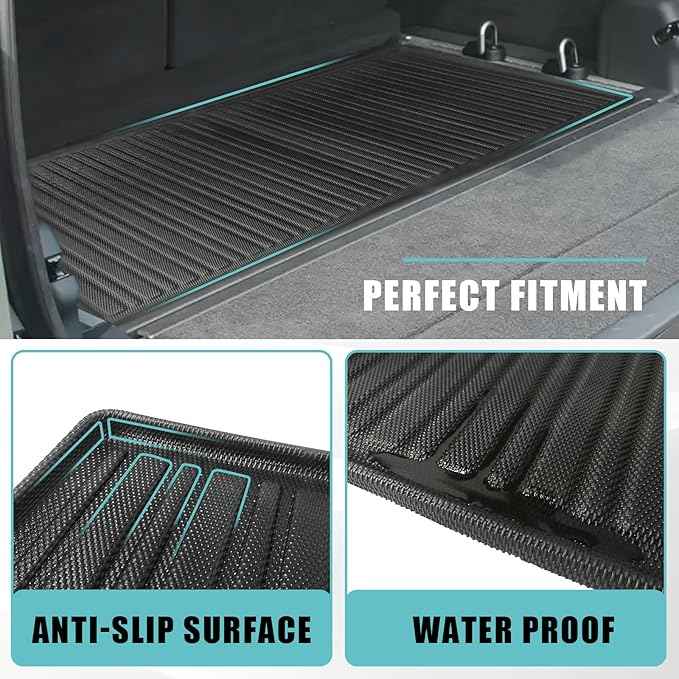 BestEvMod for Rivian R1S All Weather Trunk Mat Protection Accessories, 3D Cargo Liner TPE Material Compatible with Rivian R1S 2022-2025 2026 Interior Accessories
