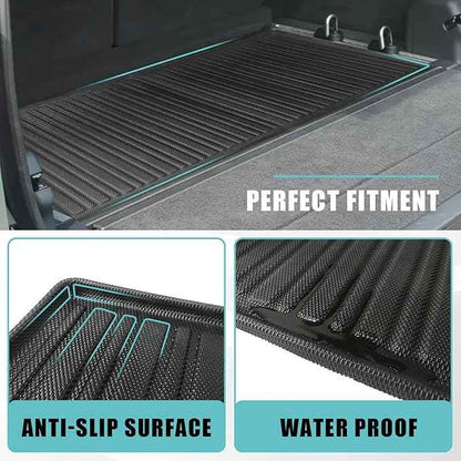 BestEvMod for Rivian R1S All Weather Trunk Mat Protection Accessories, 3D Cargo Liner TPE Material Compatible with Rivian R1S 2022-2025 2026 Interior Accessories