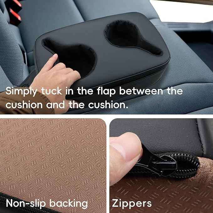 MARCHFA Automotive Cup Holders Tray Car Drink Holder SUV Back Seat Organizer Accessories Couch Cup Holder Tray Pillow Small (Reverse Direction Cup Holder)