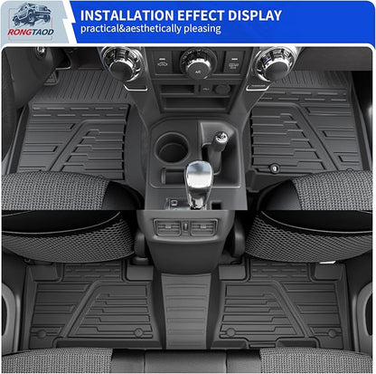 Rongtaod Floor Mats Compatible with 2013-2024 Toyota 4Runner 5 Seats Trunk Mat Cargo Mat Cargo Liner Back Seat Cover Protector 2023 4 Runner Accessories (Set of 8 Mats,Fit Without Sliding Tray)