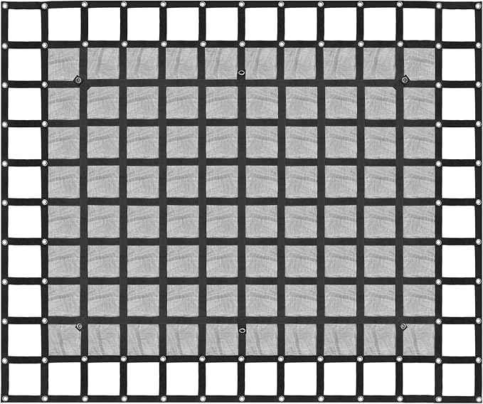 Heavy Duty 81" x 96" Truck Bed Cargo Net with Adjustable Cam Buckles & S-Hooks & Cross Strap,6.75' x 8' Cargo Net with 1500LBS Capacity for Pickup Truck Bed Trailer SUV Jeeps