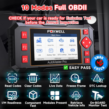 FOXWELL NT604 OBD2 Scanner Diagnostic Tool, Check Engine Code Reader, ABS SRS Transmission Airbag Car Scanner, Car Scan Tool for All Vehicles, English/Spanish Ver., Lifetime Free WiFi Update, AutoVIN
