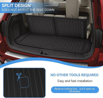 Cargo Mat & Backerst Mat Compatible with 2013-2020 Nissan Pathfinder/2013 Infiniti JX35/2014-2020 Infiniti QX60 - Cargo Liner Trunk Mat All Weather TPE Pathfinder 2020 Accessories