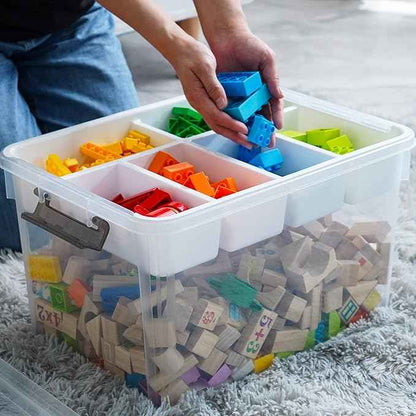Citylife 32 QT Plastic Storage Box with Removable Tray Craft Organizers and Storage Clear Storage Container for Organizing Bead, Tool, Sewing, Playdoh