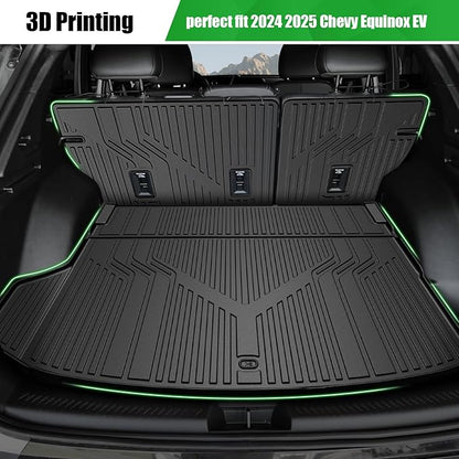 Cargo Mat for 2026 2025 2024 Chevy Equinox EV, Trunk Mat with Backrest Mat All Weather Back Seat Cover Protector for 2024-2026 Chevrolet Equinox EV Accessories Including Storage Mat