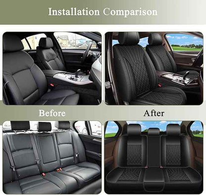 Full Set Car Seat Covers for Lexus GS 200t/350/450h 2007-2025 2026: Breathable Perforated Leather Seat Cover (Black)
