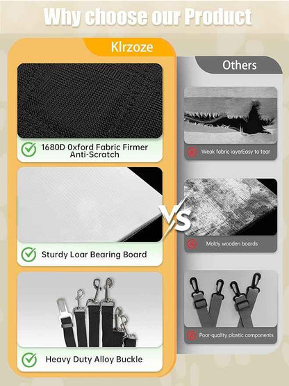 Dog Seat Cover for Back Seat Hard Bottom - 1680D Waterproof Anti-Slip Anti-Scratch Pet Hammock, Dog Covers for Cars Back seat with Mesh Window & Storage for Car SUV Truck (400 lbs)