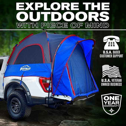Pittman - Truck Bed Tent with EZ-UP Design - Pickup Truck Tent for Camping - Includes Rain Fly, Extra Wide Entry, Oversize Air Mesh & Porch Cover - Premium Pickup Bed Camper
