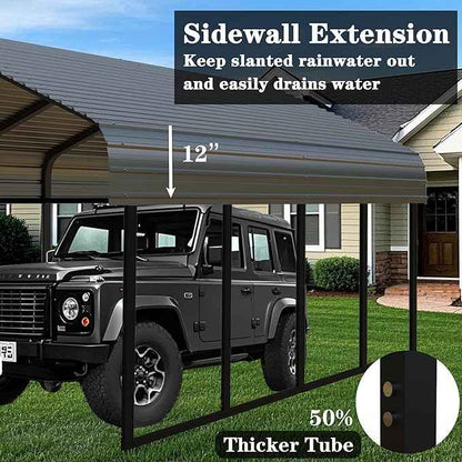 Heavy Duty Metal Carport 10x20 ft Galvanized Steel Carport Shelter for Car Extra Large Canopy for Dual Vehicle, RV Boat Storage All Weather Protection Garage Party Tent (10x20 FT)