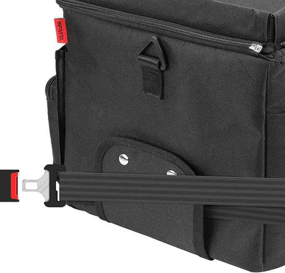 Waterproof Car Organizer with Lid, Car Cooler Bag with Cup Holder and Tissue Box