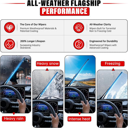 Windshield Wiper Blades Replacement for Chevy Chevrolet Traverse 2012 2013 2014 2015 2016 2017 Original Factory Quality Front Rear Wipers Blade Set for My Car - 24" 21" 13" (Pack of 3)