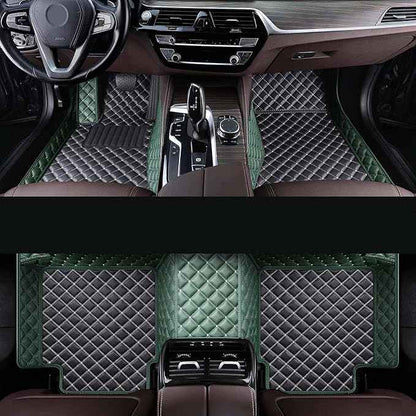 Car Floor Mat Fit 99% Sedans Sports Cars Luxury Custom Car Mats for SUV Women Leather Automotive Floor Mats All Weather Car Mats Diamond Floor Mats for Trucks (3D Luxury Green + Black)