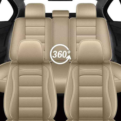 Car Seat Covers for Hyundai Santa Cruz 2022-2025 2026: Luxury Leather Striped Automotive Seat Cover Waterproof Seat Protectors Compatible Airbag (5 Seats,Black)