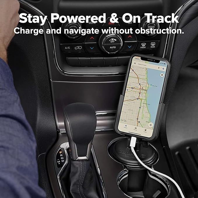 WeatherTech CupFone, Universal Cup Holder Phone Mount for Cars – Adjustable & Secure Fit with Open Access for Charging – Compatible with iPhone, Android - Metal Knobs, Turquoise