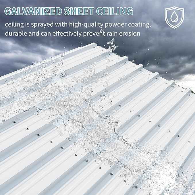Shintenchi 12x15 FT Metal Carport, Oversized Carport Garage with Enhanced Base, Outdoor Galvanized Car Shelter, Heavy Duty Carports Canopy, for Car, Boats and Tractors, White