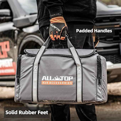 ALL-TOP Recovery Pack Bag, Water-Resist Tool Organizer for Offroad Gear & Overland Equipment, Standing Zippered Waterproof Storage Tote, Gray Empty