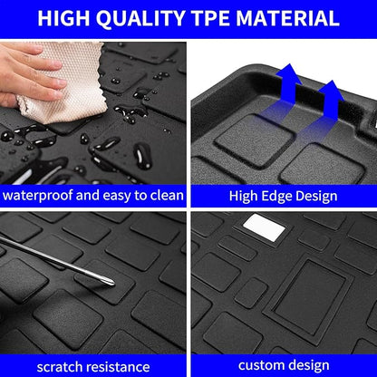 Rongtaod Floor Mats Compatible with 2020-2025 Kia Telluride 7&8 Seats (Not for 2027) Trunk Mat Cargo Mat Cargo Liner Back Seat Cover 2024 Telluride Accessories (Trunk Mat with Backrest Mat+Floor Mats)
