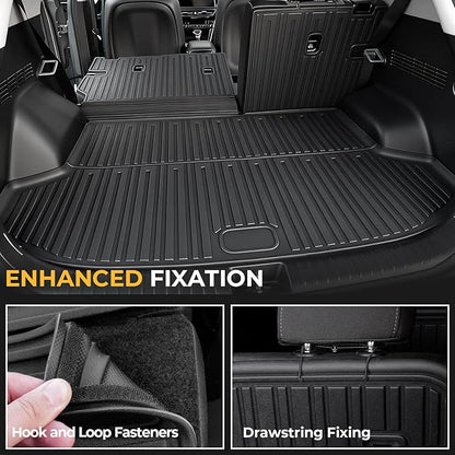 Floor Mats for Kia Seltos 2024-2026, All Weather Floor Mats Trunk Cargo Liner with Backrest Protectors Accessories, Full Coverage Set (Not fit Subwoofer)