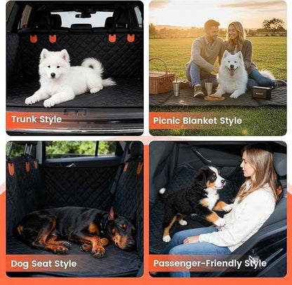 Egles Dog Car Seat Cover for Back Seat, Back Seat Extender for Dogs with Hard Bottom - New Non-Slip, Waterproof, Scratch Resistant, Portable Dog Hammock, Suitable for Cars, SUVs and Trucks