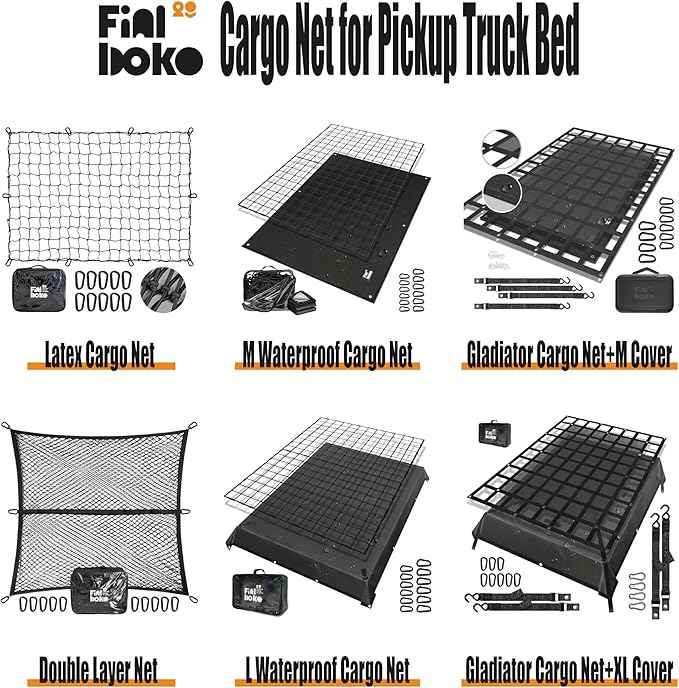 Highly Elastic Cargo Net for Pickup Truck Bed-4' x 6' Stretches to 8' x 12',5mm Small Mesh Latex Bungee Net Cargo Netting- Truck Bed Net Suitable for Daily Light Loads of Trucks