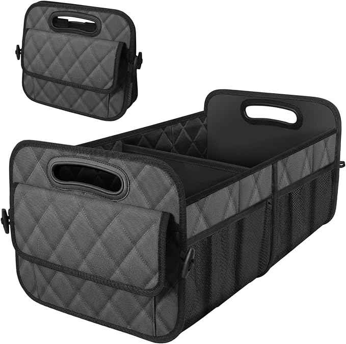 OUTMX Car Trunk Organizer for Ford Mustang MACH-E 2020-2025, Organization Container Large Capacity Car Storage Boxes Cargo Storage Bag Interior Accessories