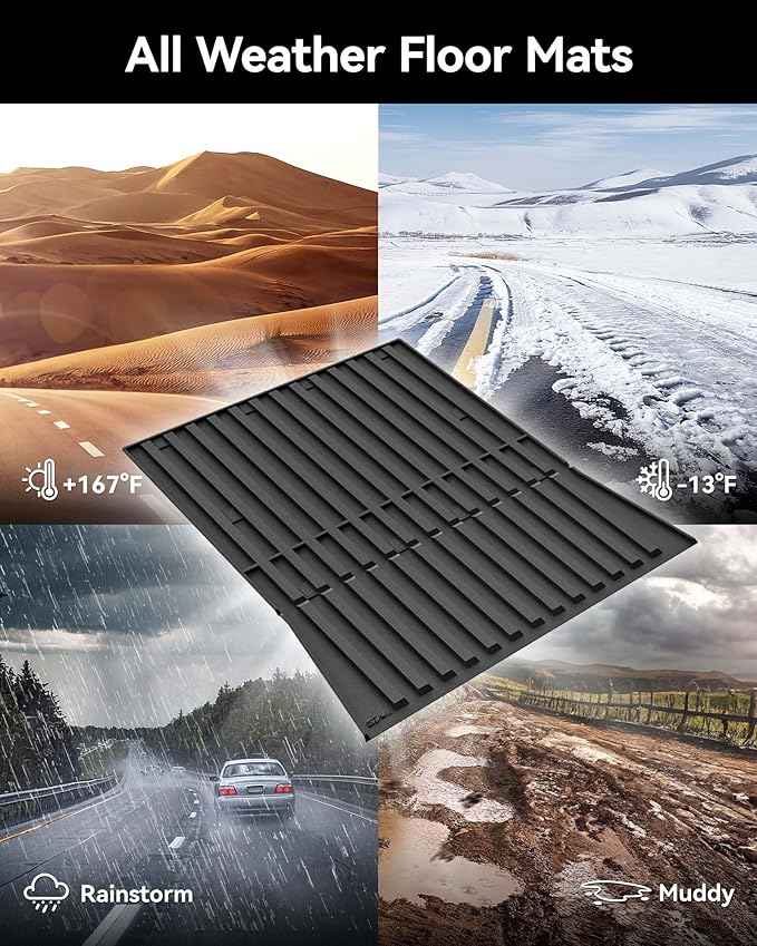 3W Tesla Cybertruck Pickup Trunk Mat Set 2023 2024 2025,TPE All Weather Custom Fit Pickup Frunk Mat Cargo Liner Set, Black
