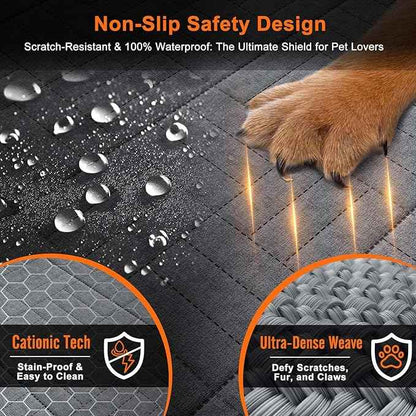 Doglike Military-Grade Dog Car Seat Cover for Back Seat, Hard Bottom Dog Hammock for Car, Pet Bed Extender for 2-4 Large Dogs, Waterproof Seat Protector, L Size Fits for SUV Medium Truck