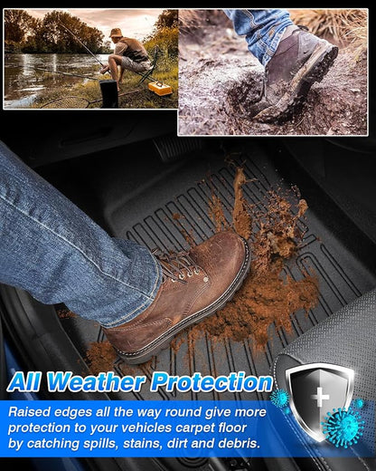 Cartist Floor Mats & Cargo Liner Custom Fit for 2021-2025 2026 Chevy/Chevrolet Suburban & GMC Yukon XL 8 Seat Accessories All Weather Cargo Liners Carpet (2nd Row Bench Seats)
