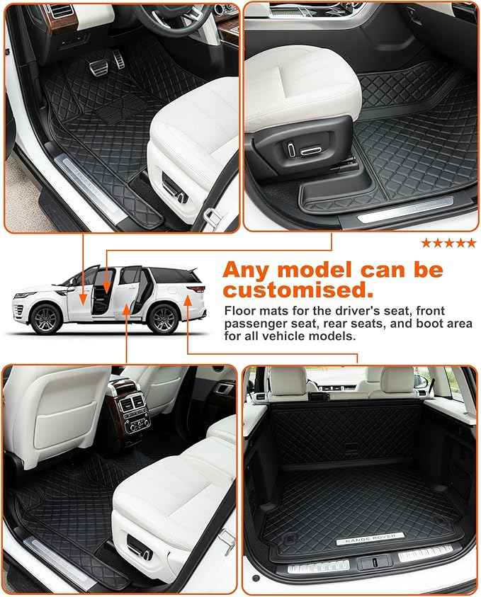 Customized Personalized car Floor MATS Luxury Full-Body car Floor mats are Suitable for 99% of Vehicle Models (Pickup Trucks/SUVs/sedans) and Offer Personalized Text Customization (Blue=)