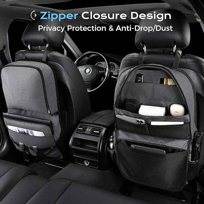 Coverado Backseat Car Organizer 2 Packs, Heavy-Duty Durable Dual-Way Use Car Back Seat Organizer Waterproof with Multi Pockets, Zipper Closure Design, Protect Valuables from Spills, Keeps Car Tidy