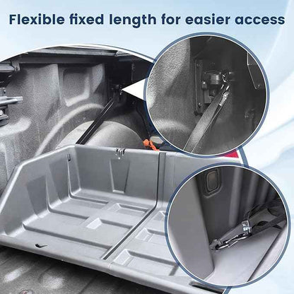 Full-Size Pickup Truck Cargo Box Organizer, Tail Box Storage Box Compatible with Truck Bed, Divider Truck Organizer with Net and Rain Cover, Black (56 inch)