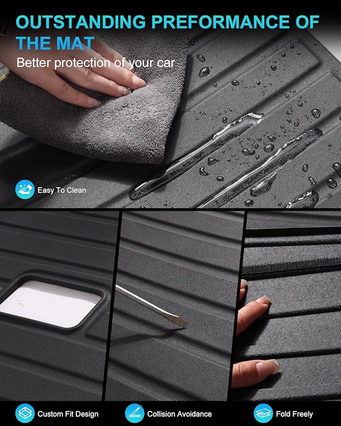 Cargo Mat Compatible with Tesla Model 3 Highland 2024-2026, Heavy-Duty TPE Trunk Liner Rear Seat Back Protector Model 3 Accessories Custom Fit Trunk Mat- 5PCS