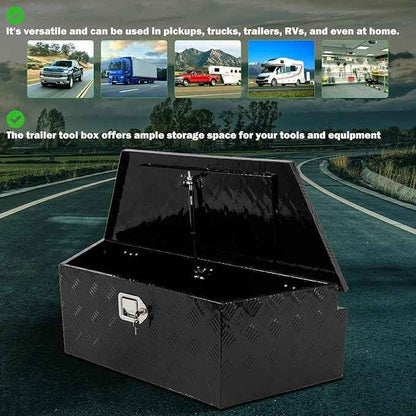 SCITOO 39 Inch Aluminum Truck Bed Tool Box,Diamond Plate Heavy Duty Crossover Storage for Most Full Size Pickups,Lockable Weatherproof Chest,Fits 39" Truck Beds,Easy Access to Load and Unload