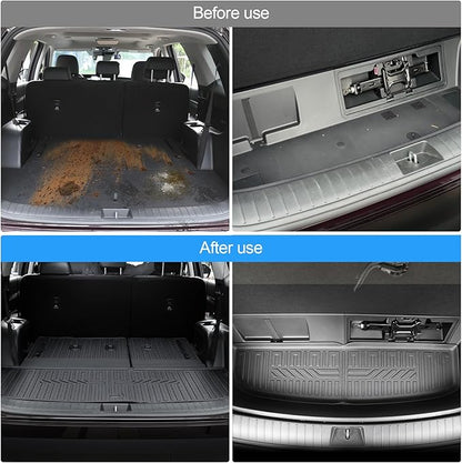 Cargo Mat for 2020-2025 Hyundai Palisade, All Weather TPE Rear Cargo Liner with Seat Back Cover for Hyundai Palisade Accessories (Include Lower Trunk Mat)