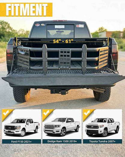 Truck Bed Extender Fit for Ford F-150 2021-2026, Dodge Ram 1500 2019-2026, Toyota Tundra 2007-2026, Upgraded Tailgate Extender with MOLLE Panel