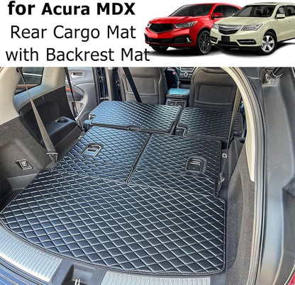 Cargo Mat for 2014-2020 Acura MDX Trunk Mat & 2ND+3RD Row Rear Backrest Mat Cargo Liners (5pcs)