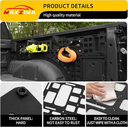 Side Bed Panel Compatible with 2015-2026 Ford F150 (5.5FT ONLY) Side Molle Panel Truck Bed Panel Rear Cargo Storage Shelf Replacement for 2025 Ford F-150 Accessories