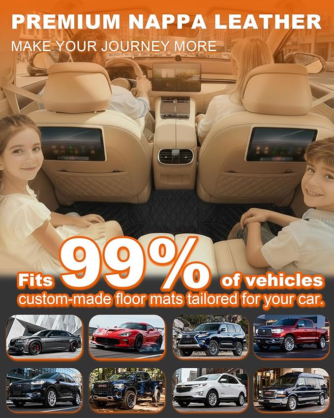 Customized Personalized car Floor MATS Luxury Full-Body car Floor mats are Suitable for 99% of Vehicle Models (Pickup Trucks/SUVs/sedans) and Offer Personalized Text Customization (=Rice)