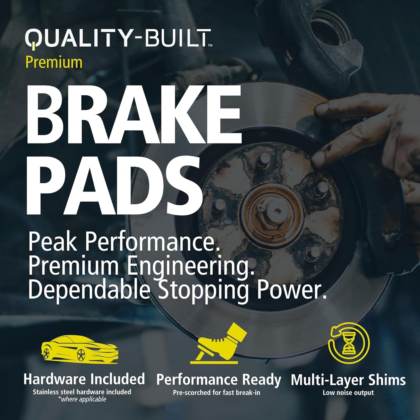 Premium Semi-Metallic Front Brake Pads (1001-0939M) Compatible with Mini Cooper 2002-2008