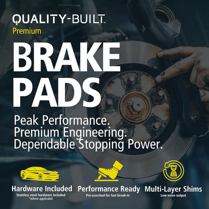 Premium Ceramic Front Brake Pads (1001-1185C) Compatible with Chevrolet Corvette 2006-2013